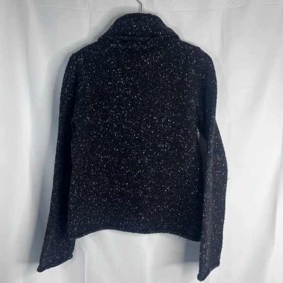 Express Black & White Marled Wool Blend Long Sleeve Turtleneck Sweater Size MD - Picture 2 of 8